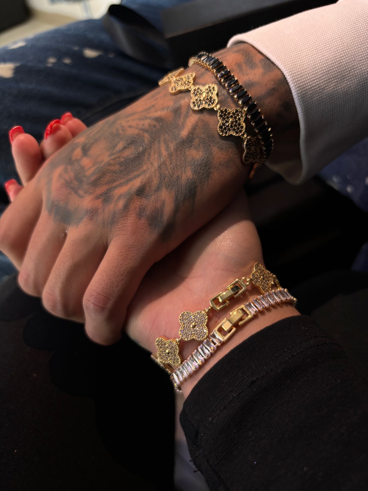 Set de pareja Trébol Black and White