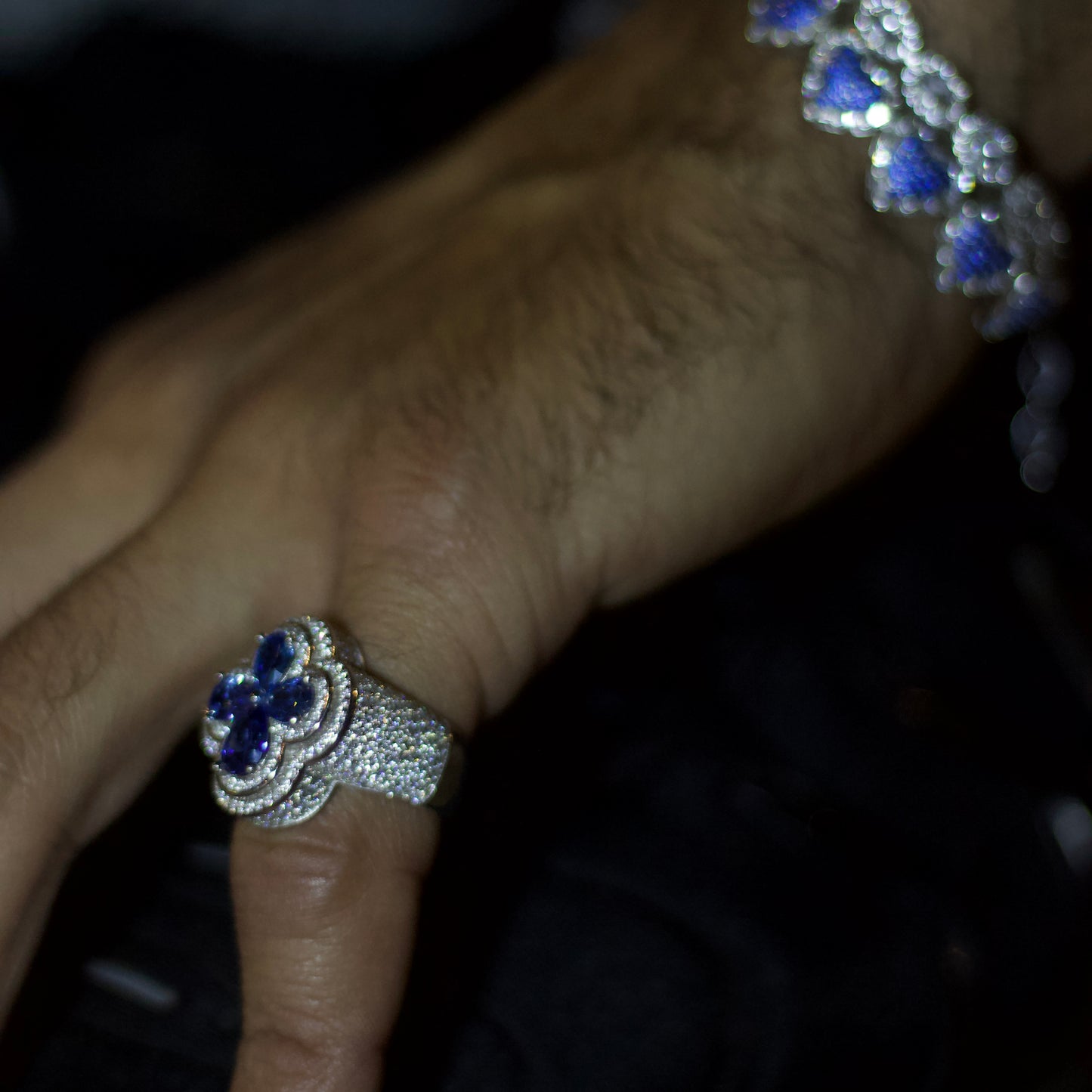 Anillo Flower Blue VVS