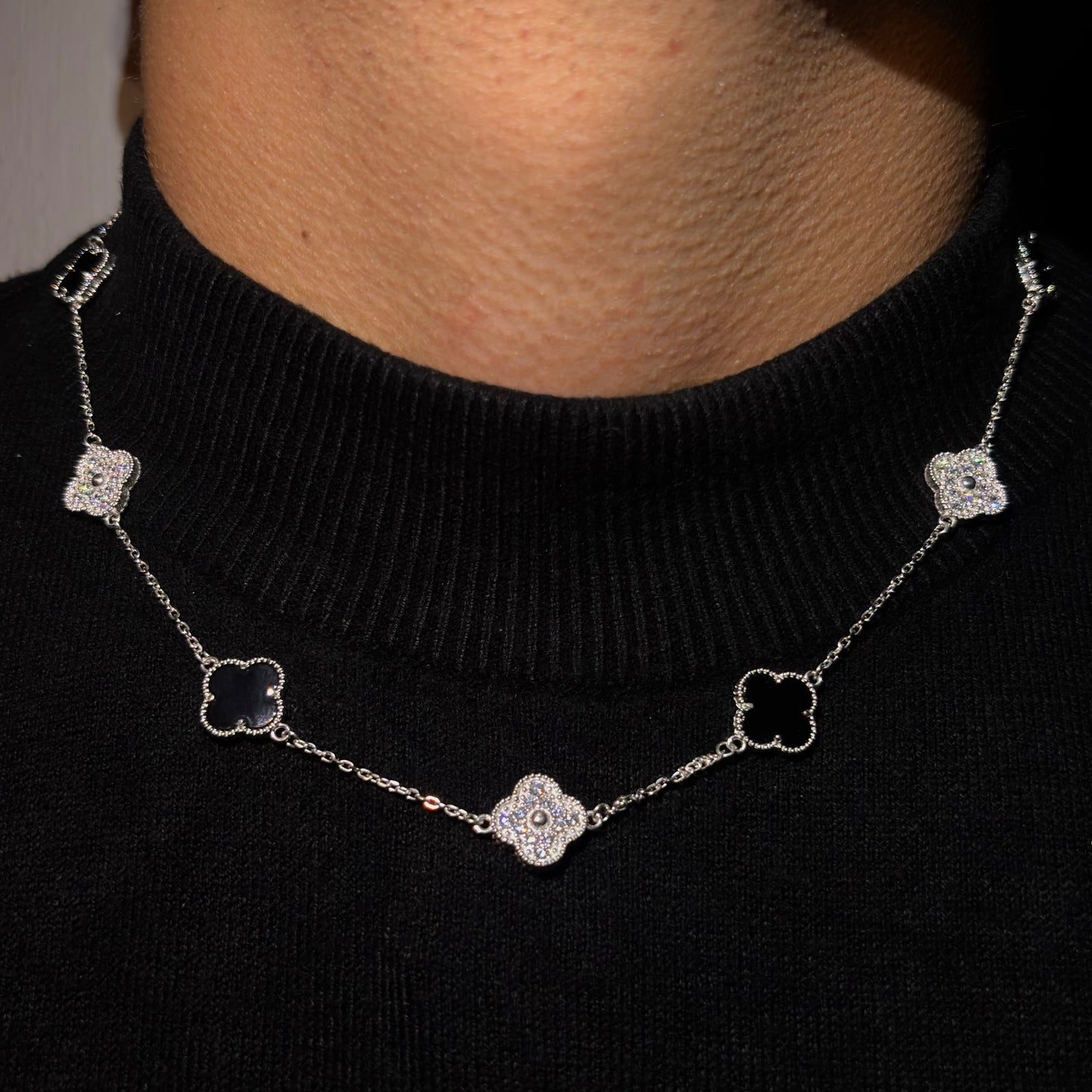 Cadena trebol Black Ice