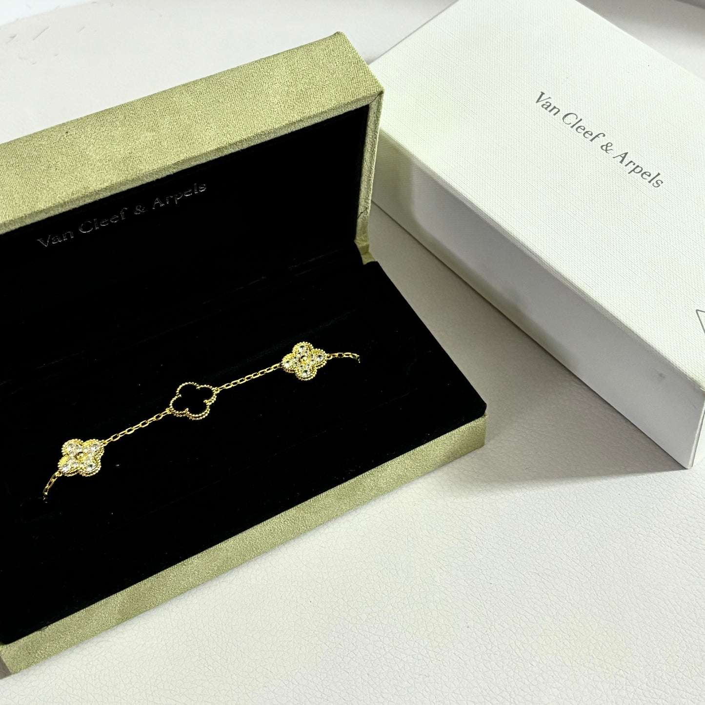 Pulso Trébol Black/Gold Ice