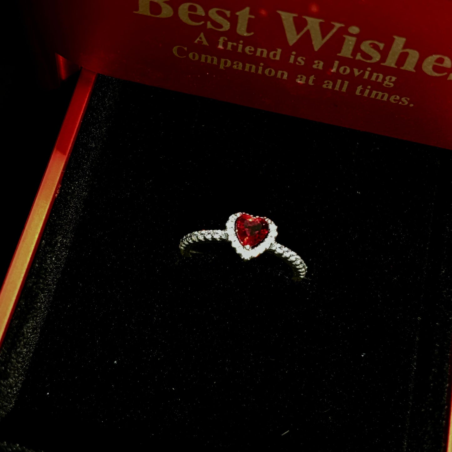 Anillo Corazon Rojo