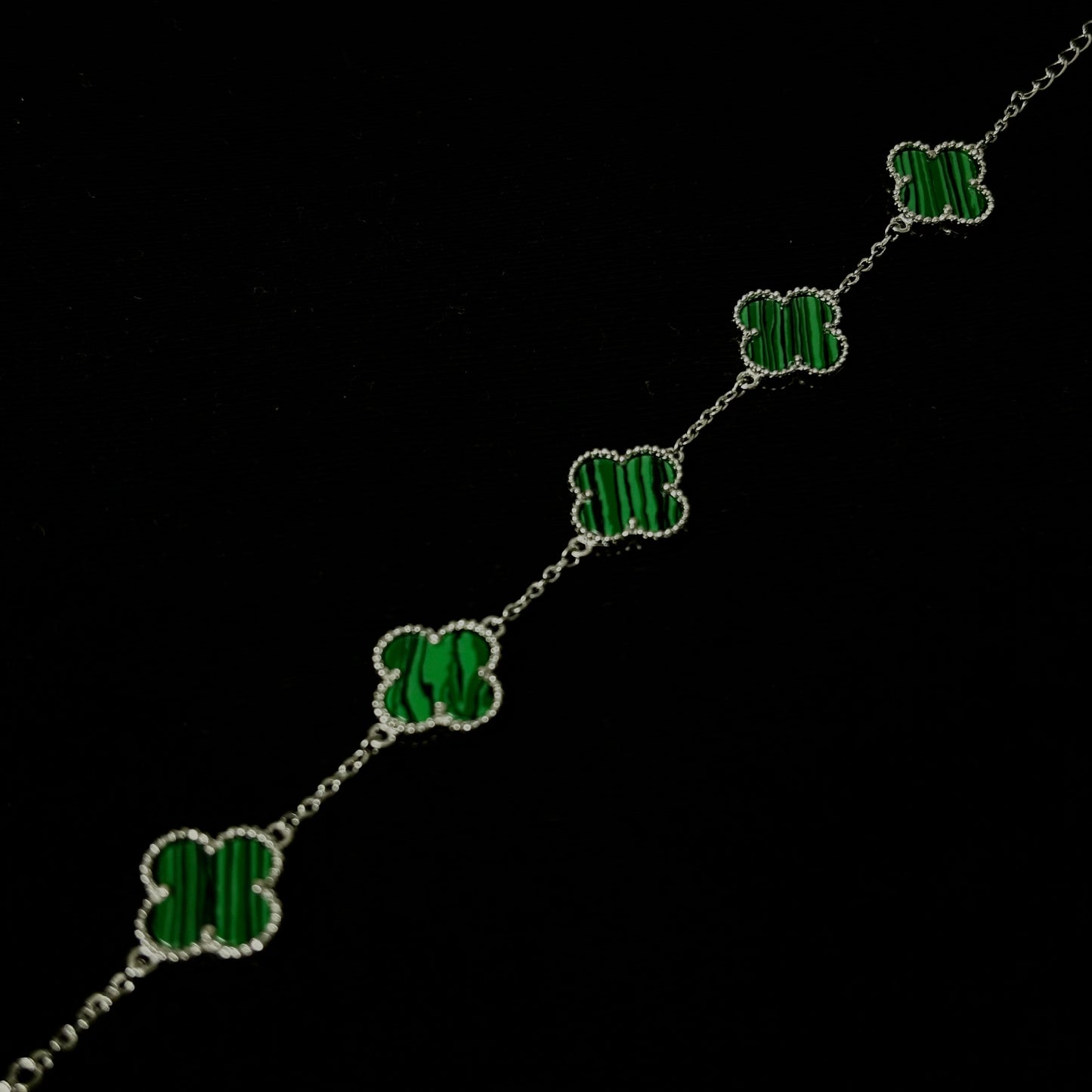 Pulso Trébol Green Silver