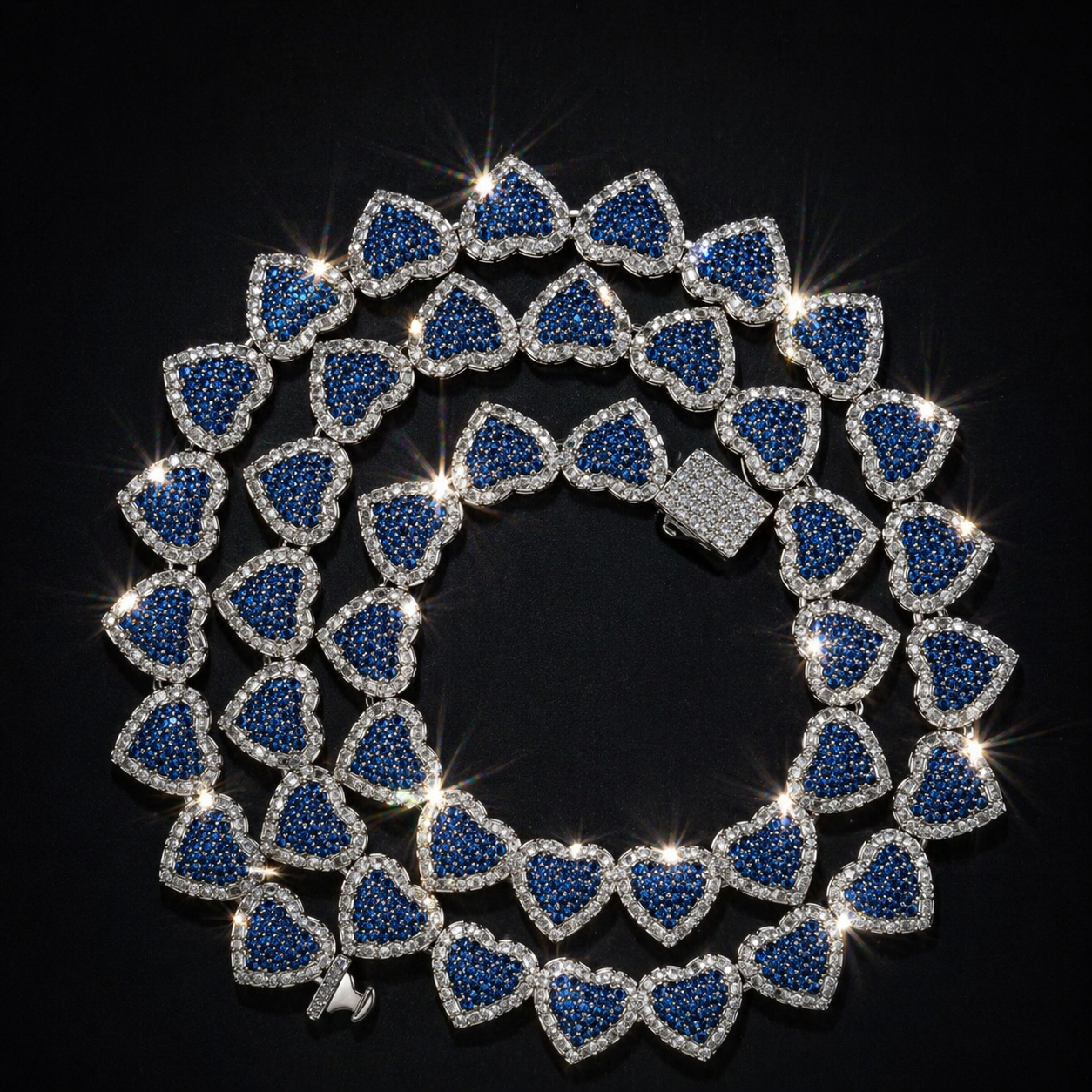 Cadena Hearts Blue VVS