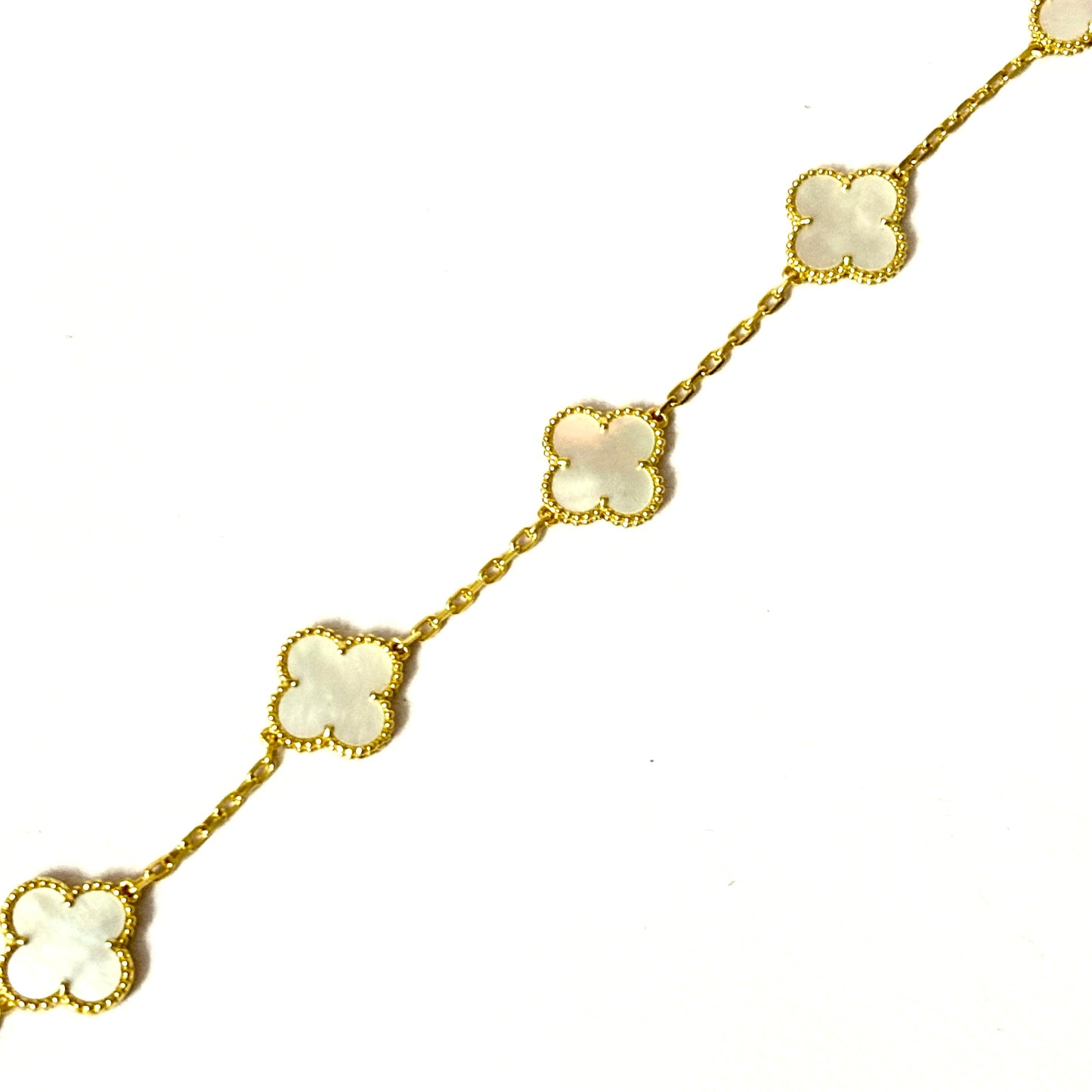 Pulso Trebol White/Gold