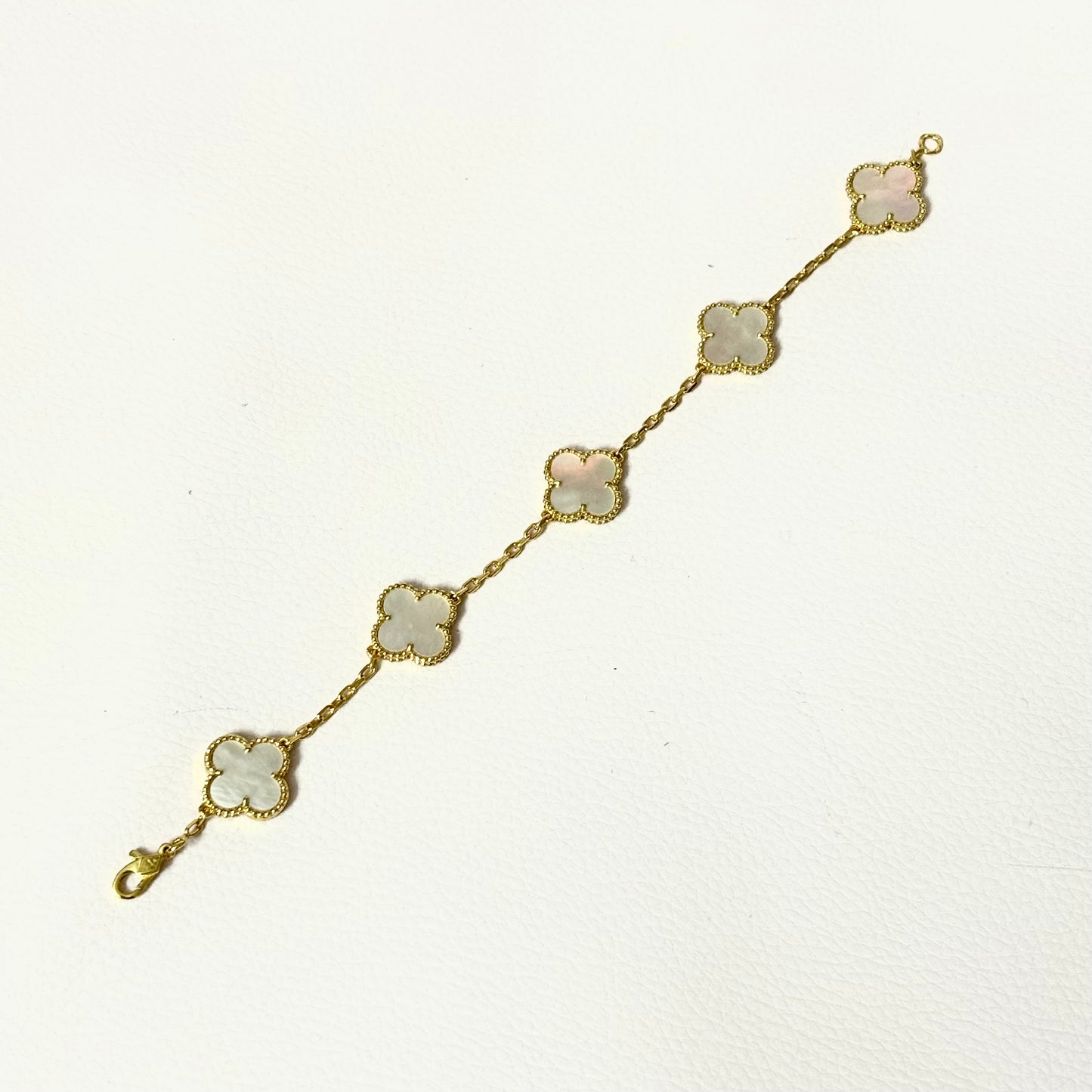 Pulso Trebol White/Gold