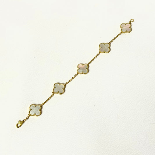 Pulso Trebol White/Gold