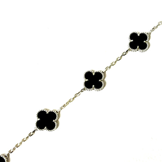 Pulso Trébol Silver Black