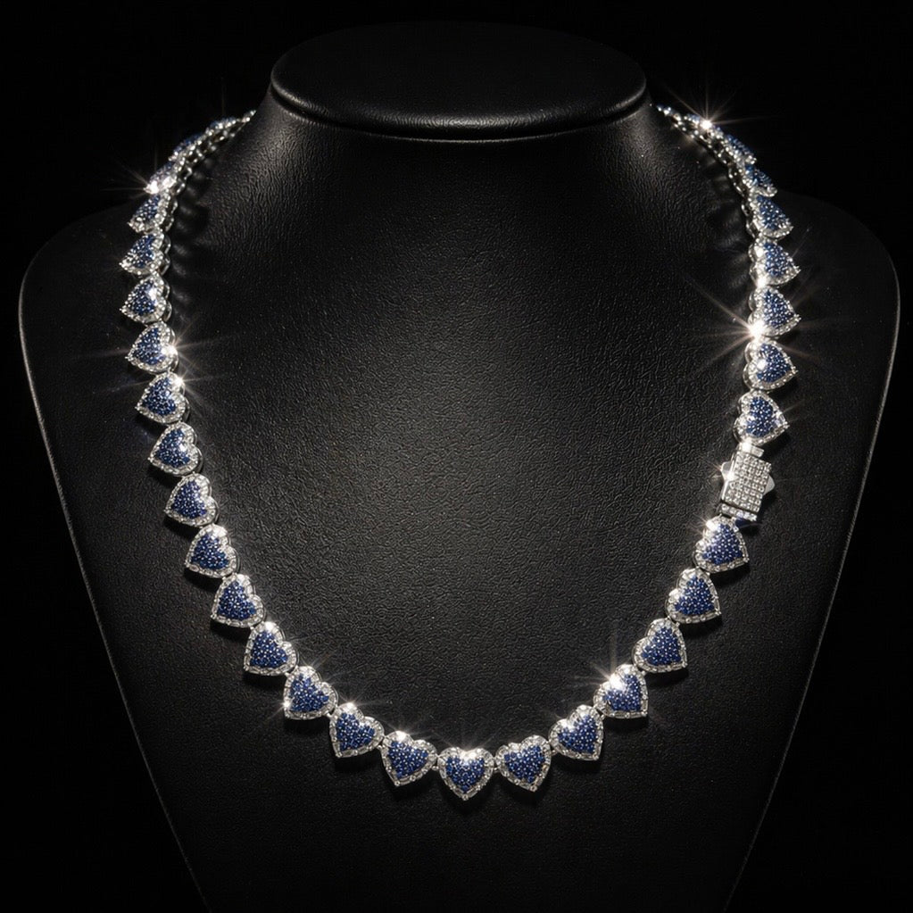 Cadena Hearts Blue VVS