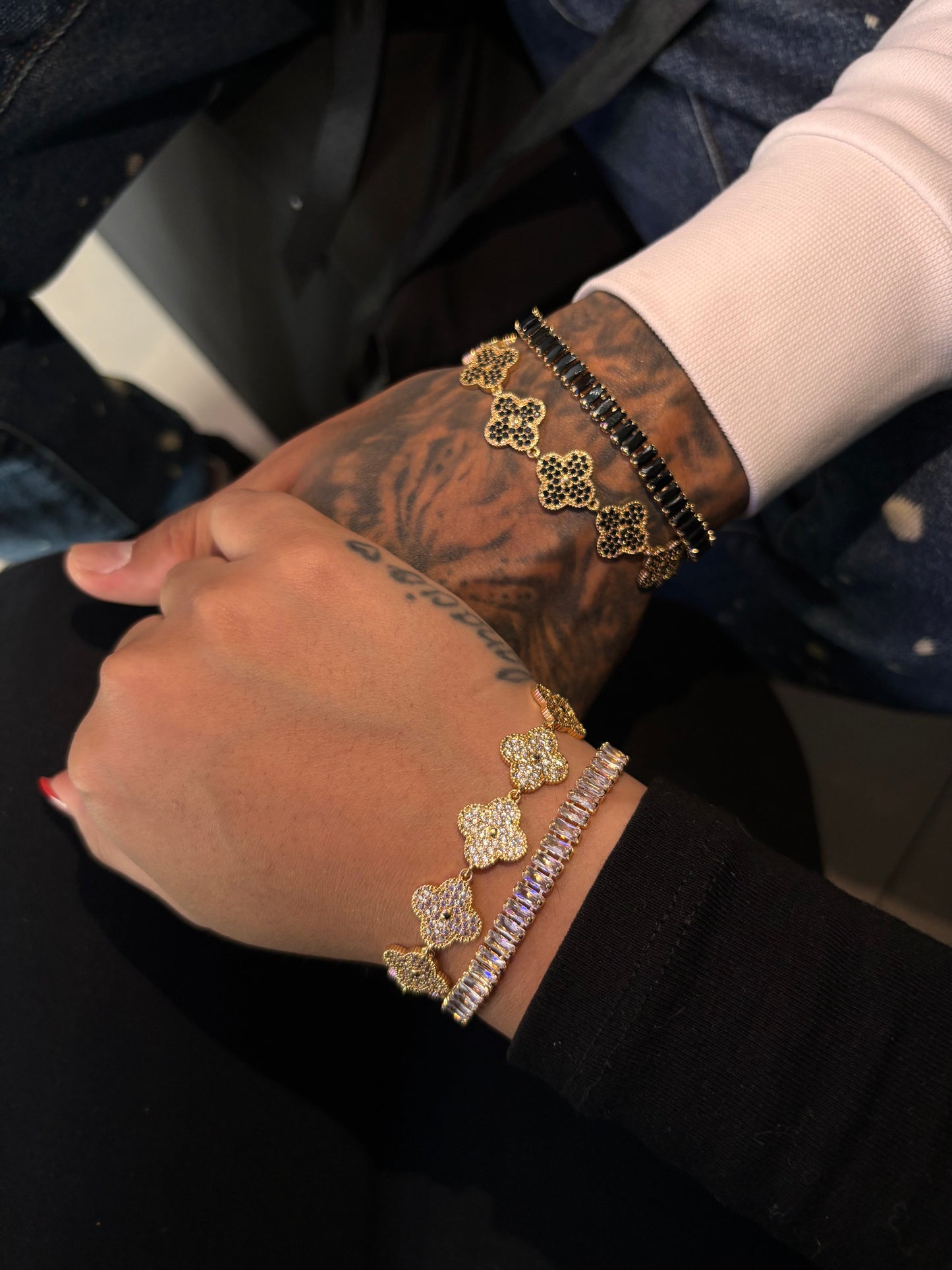 Set de pareja Trébol Black and White