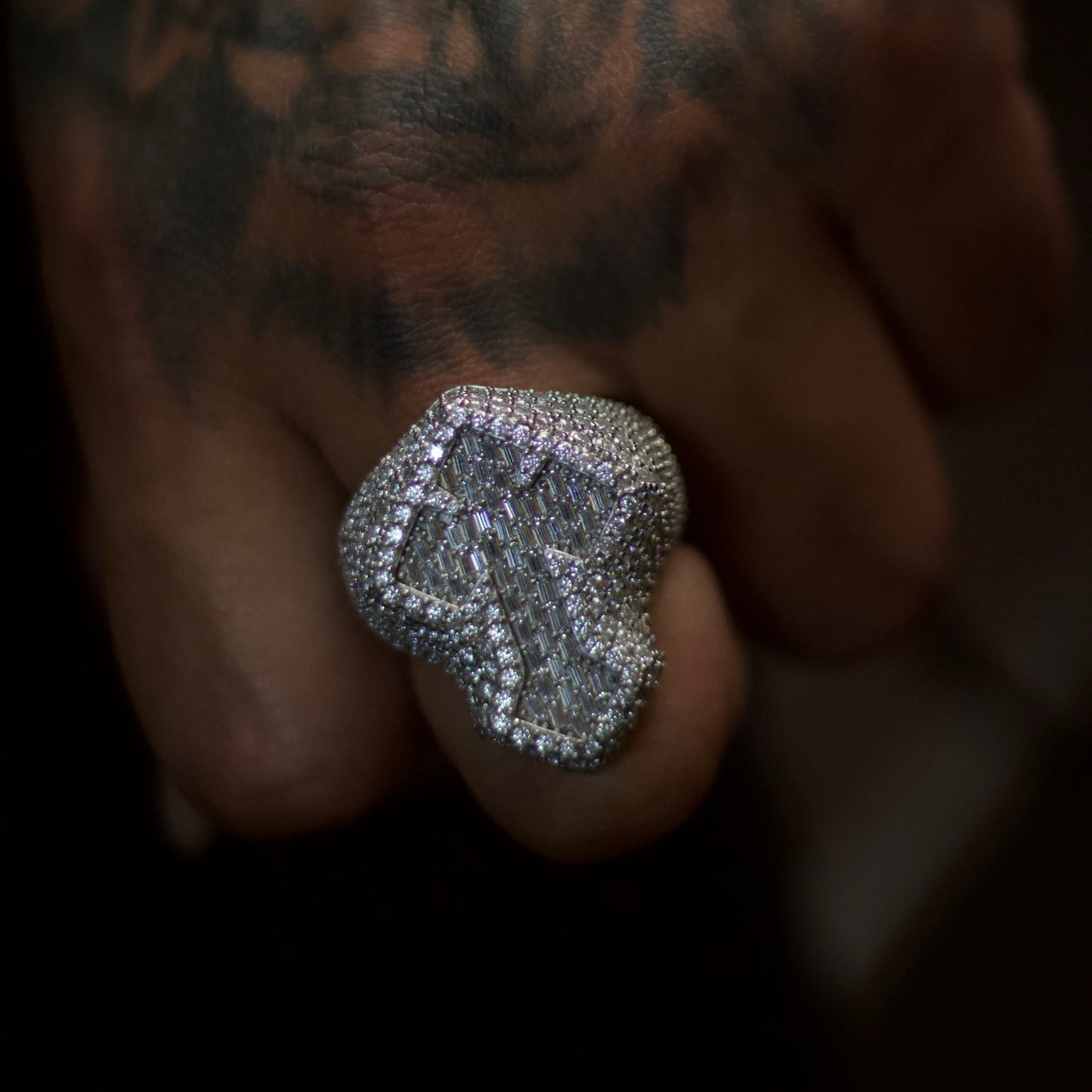 Anillo Cross Full Ice VVS