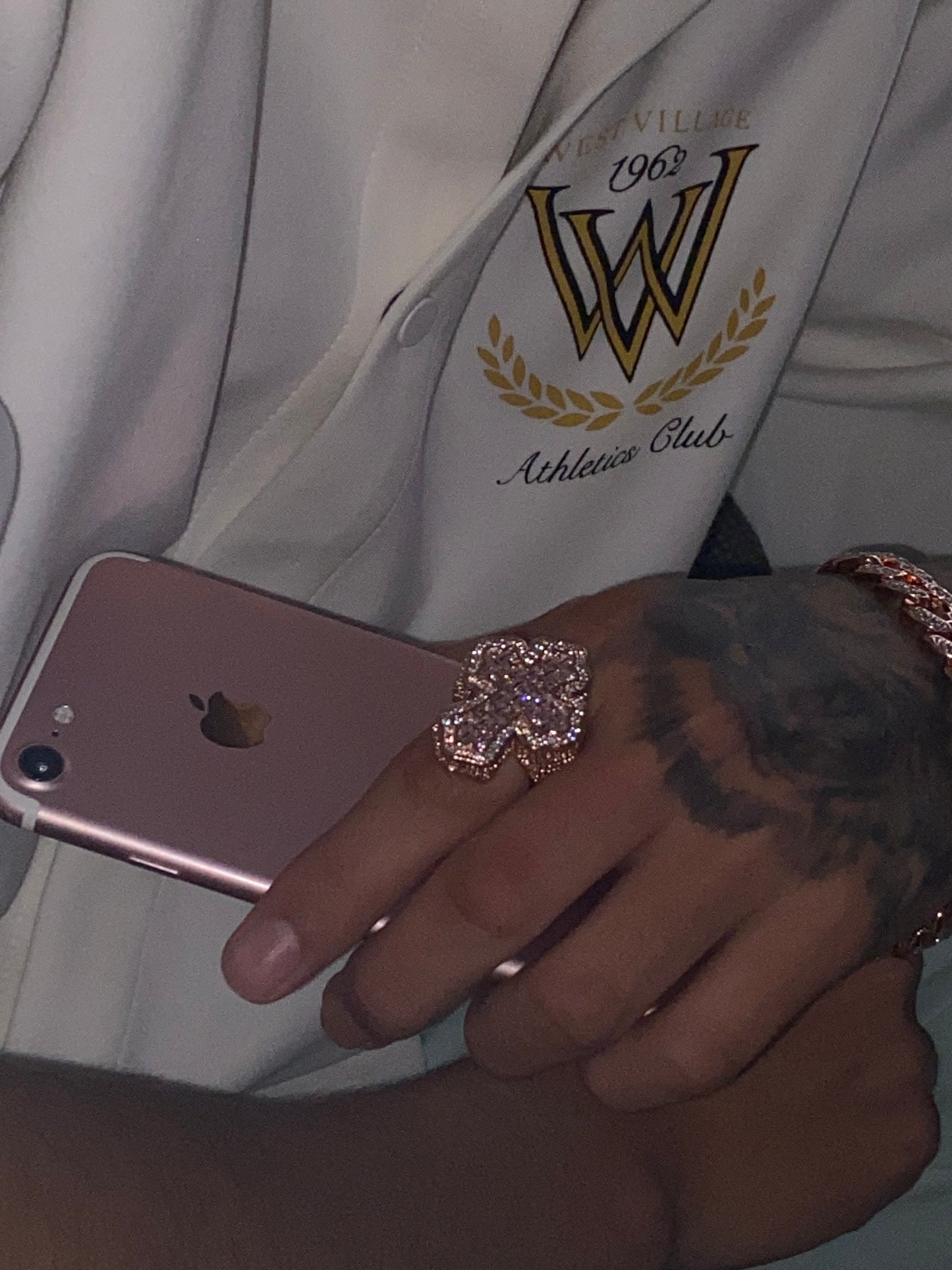 Anillo Cruz Rose Full Ice