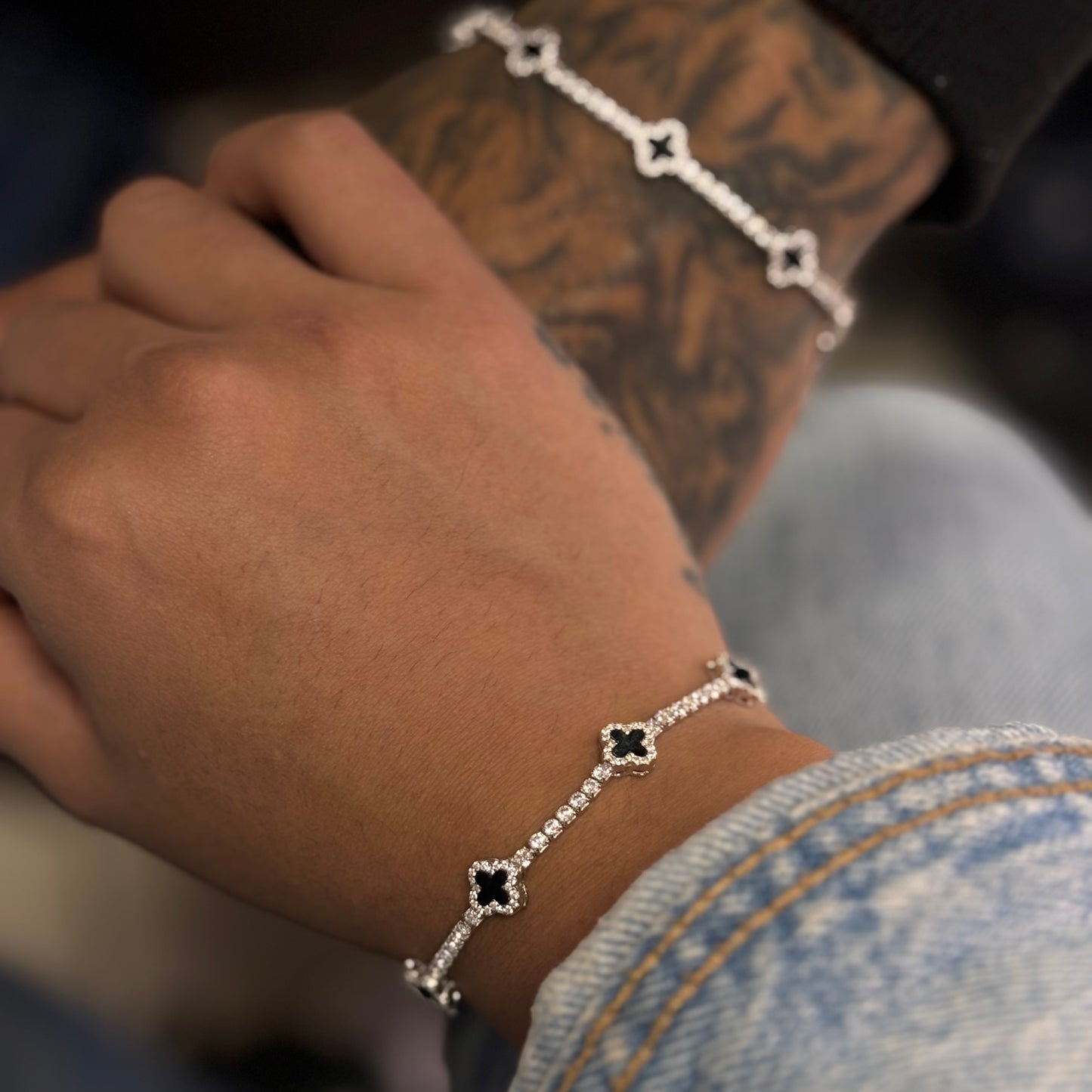 Dúo de pulsos trébol/Tennis black