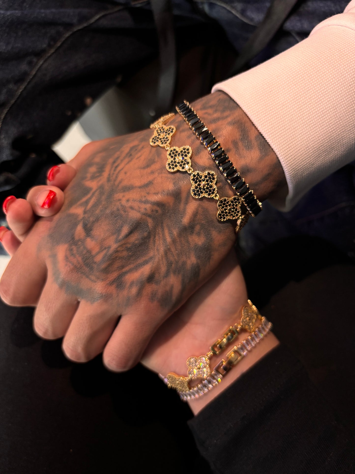 Set de pareja Trébol Black and White