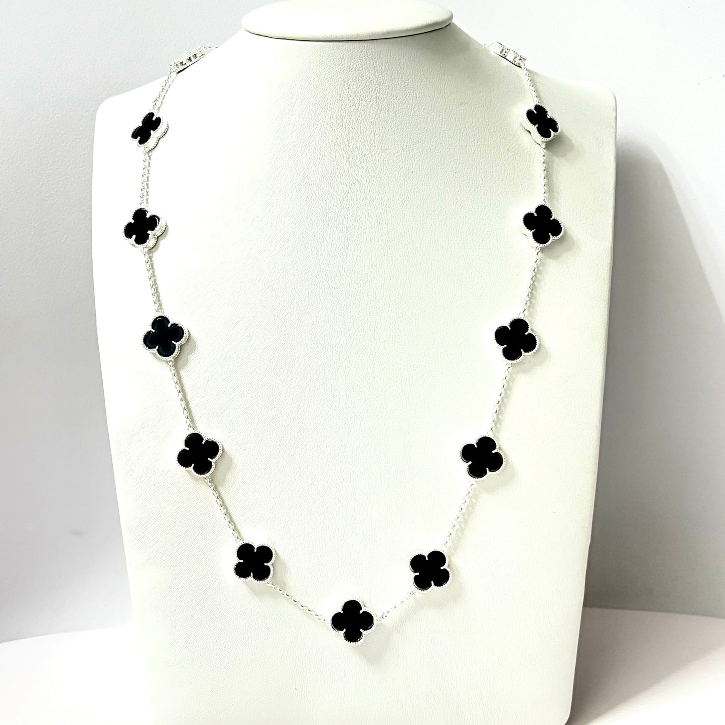 Cadena Trébol Black Silver