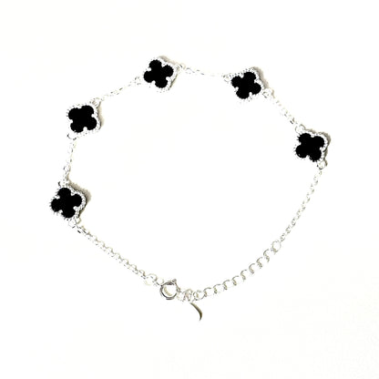 Pulso Trébol Mini Black/Silver
