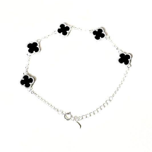 Pulso Trébol Mini Black/Silver