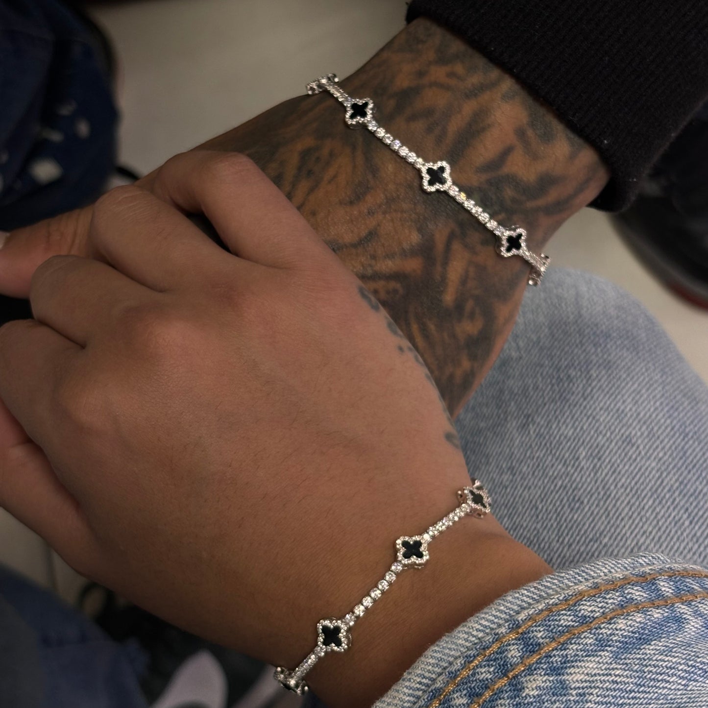 Dúo de pulsos trébol/Tennis black