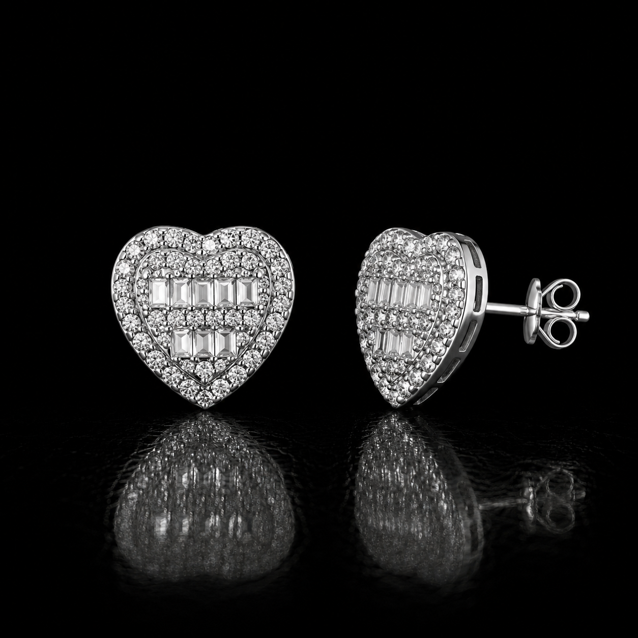 Aretes Heart Baguette VVS