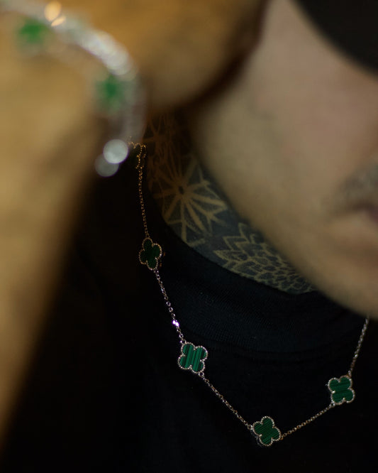 Cadena Trébol Green Silver