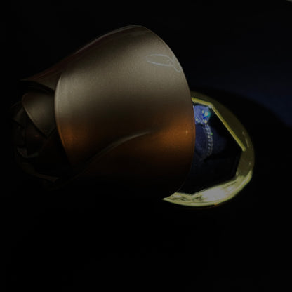 Anillo con estuche de rosa led