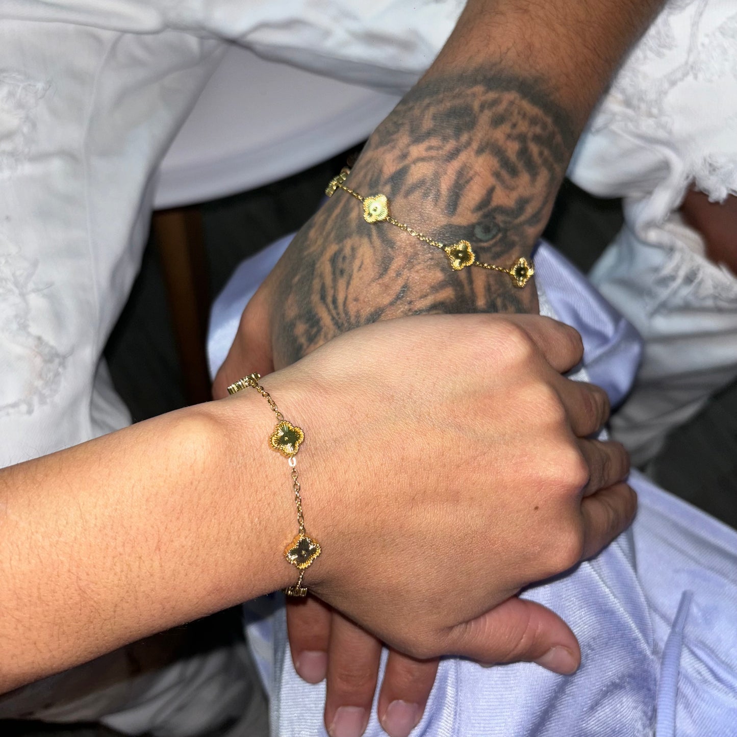 Dúo de pareja trébol Gold