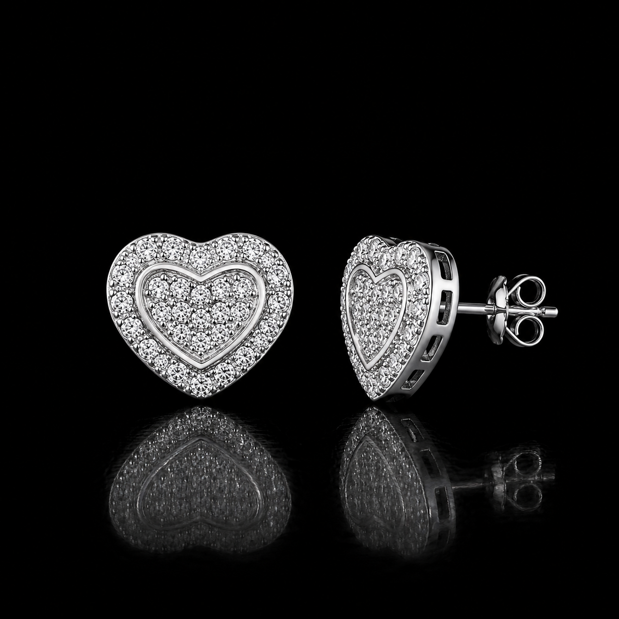 Aretes Hearts Silver VVS