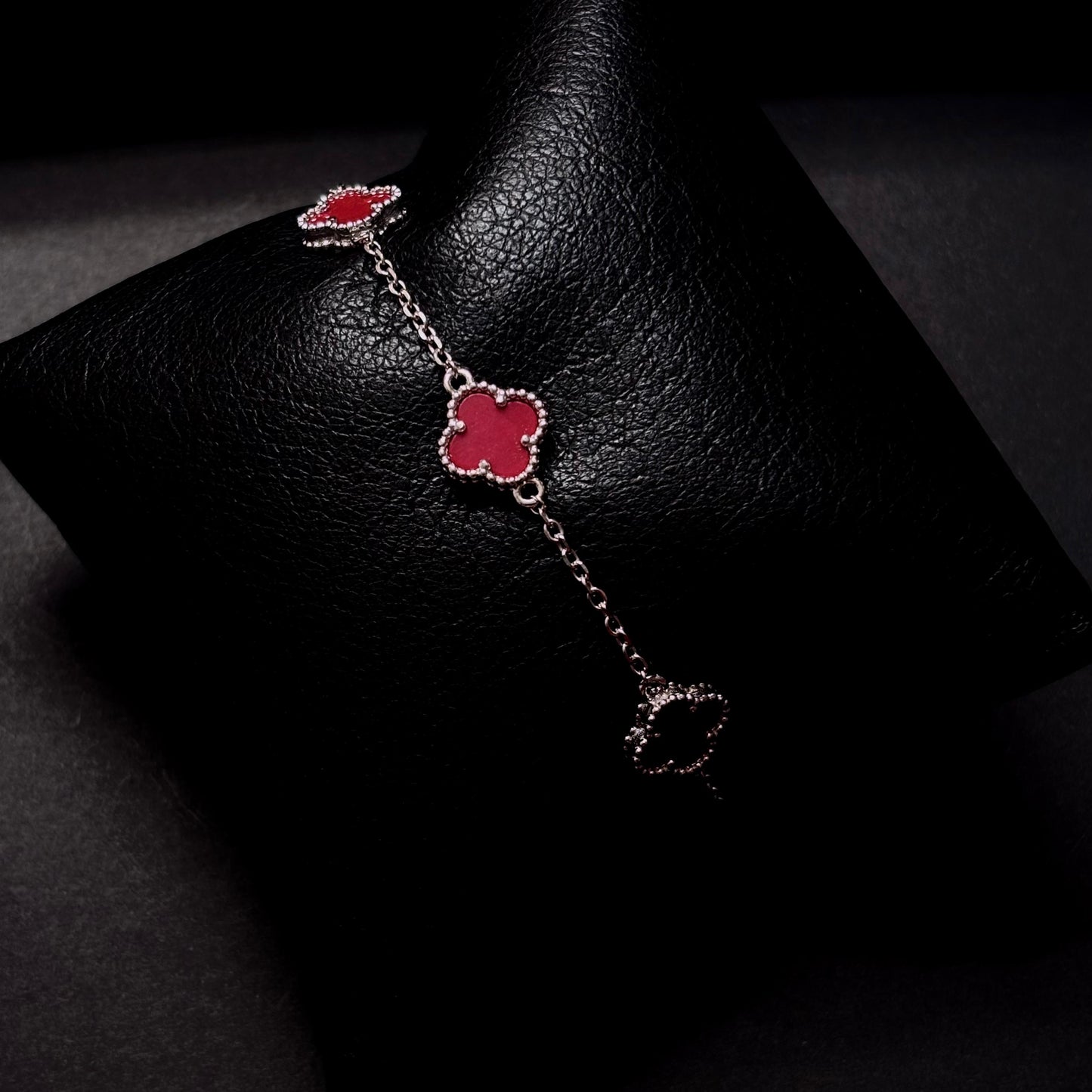 Pulso Trebol Mini Red/Silver