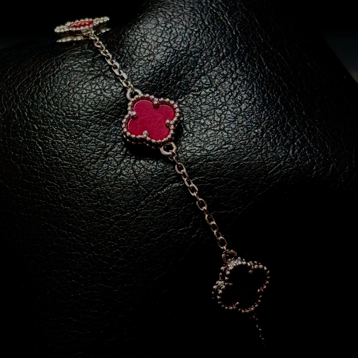 Pulso Trebol Mini Red/Silver